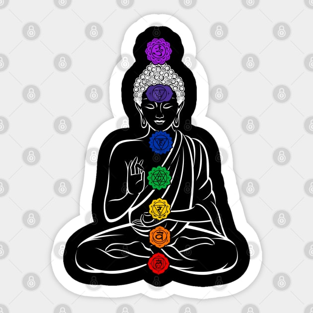 Buddha 7 Chakras Meditation Buddha Sticker TeePublic
